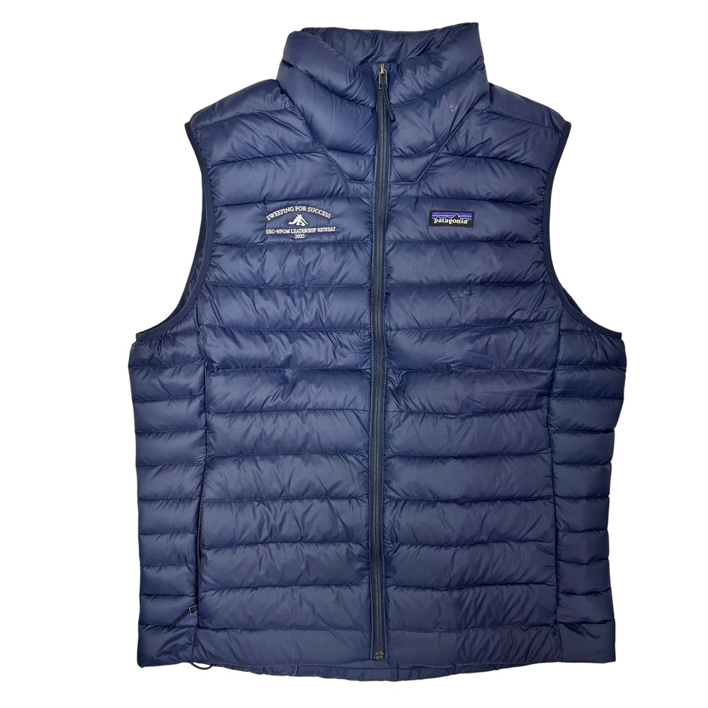 Patagonia Mens Down Sweater Vest Navy Blue Puffer Large